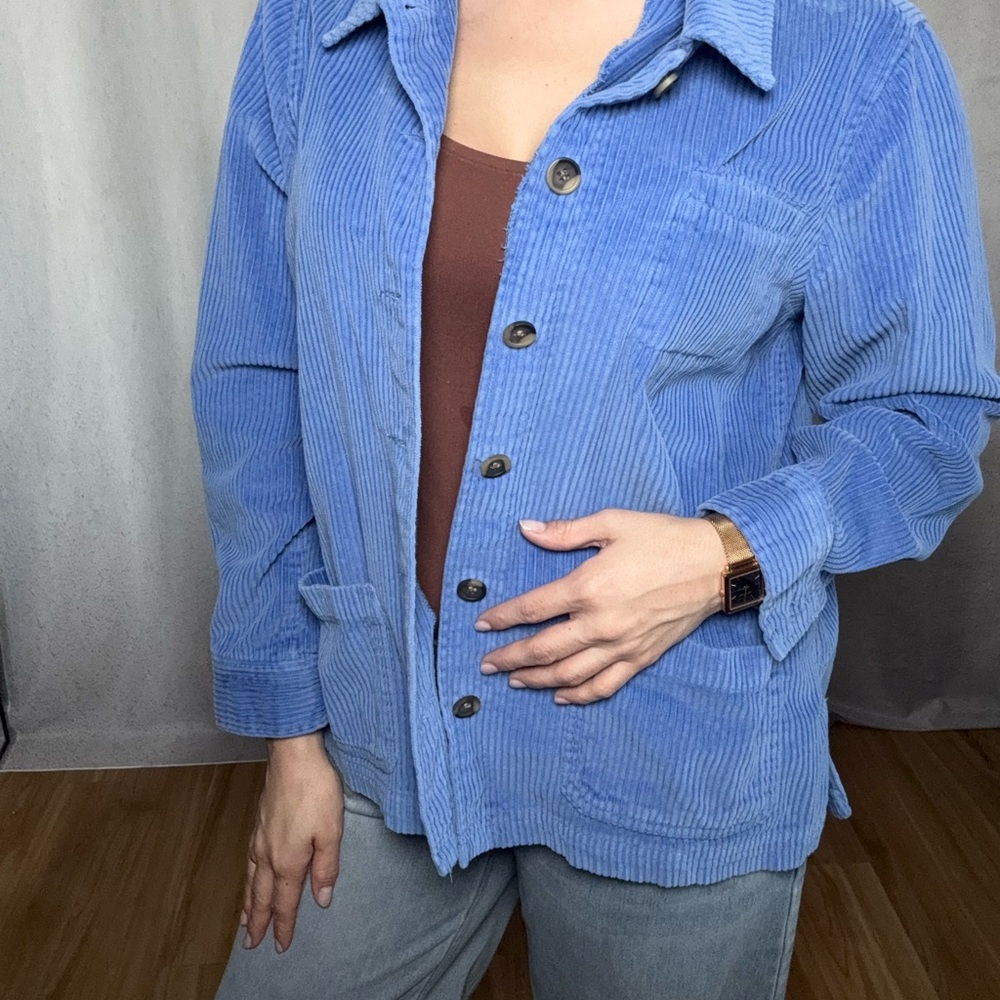 Vintage Blue Corduroy button up Jacket
